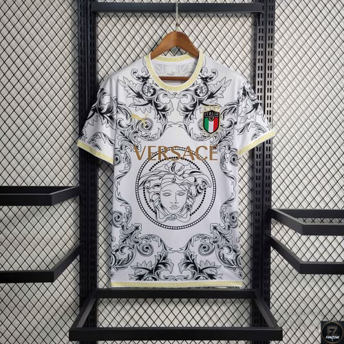 Italy 2024 White Versace Football Shirt